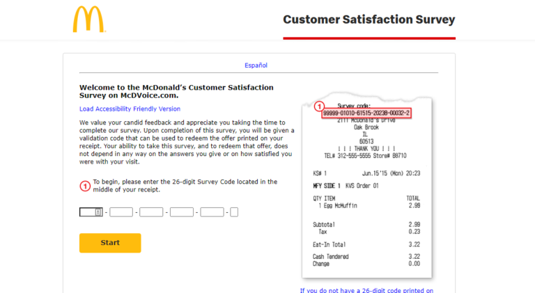 Welcome to Official MCDVOICE survey for mcdonald"s
