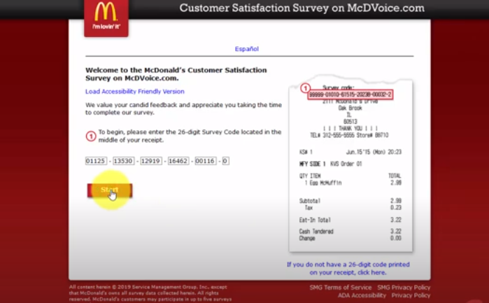 Mcdvoice.com survey official site