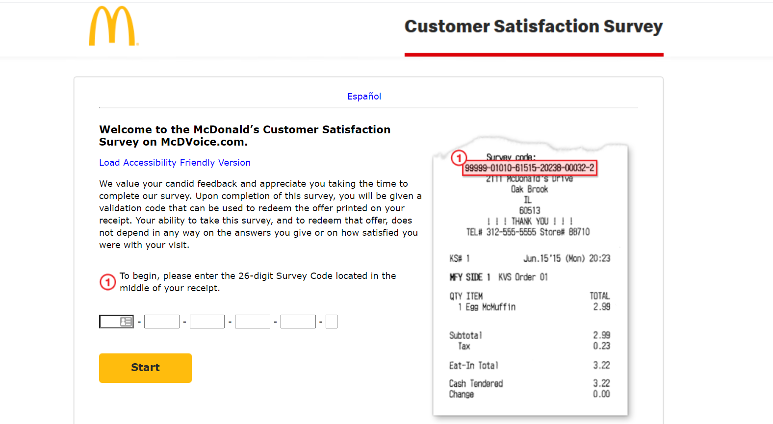 Enter MCDVOICE Survey MCDVOICE